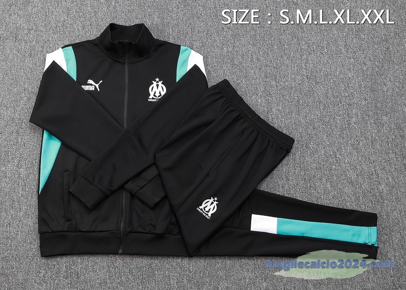 Set Completo Set Completo Lunga Zip Giacca Marsella 2023 2024 Nero Bianco Blu Poco Prezzo