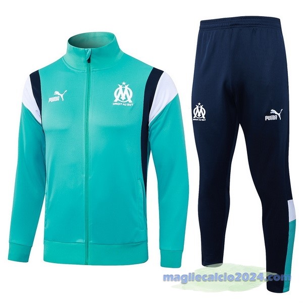 Set Completo Set Completo Lunga Zip Giacca Marsella 2023 2024 Verde Bianco Blu Poco Prezzo