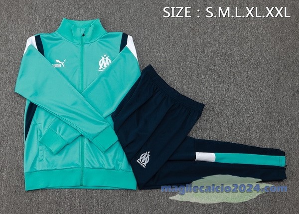 Set Completo Set Completo Lunga Zip Giacca Marsella 2023 2024 Verde Bianco Blu Poco Prezzo