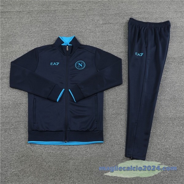 Set Completo Set Completo Lunga Zip Giacca Napoli 2023 2024 Blu Navy Poco Prezzo