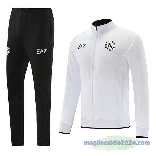 Set Completo Set Completo Lunga Zip Giacca Napoli 2023 2024 Nero Bianco Poco Prezzo