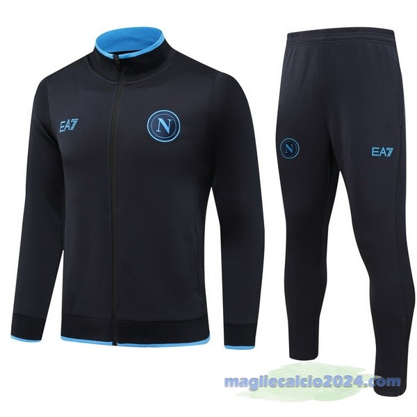 Set Completo Set Completo Lunga Zip Giacca Napoli 2023 2024 Nero Blu Poco Prezzo