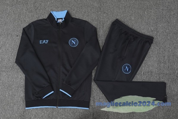 Set Completo Set Completo Lunga Zip Giacca Napoli 2023 2024 Nero Blu Poco Prezzo