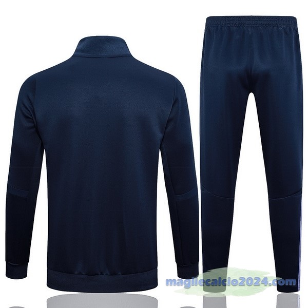 Set Completo Set Completo Lunga Zip Giacca Real Madrid 2023 2024 Blu Navy Giallo Poco Prezzo