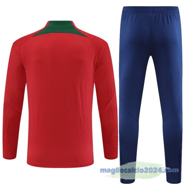 Set Completo Sudadera Giocatori Entrenamiento Portogallo 2023 Rosso Blu Navy Poco Prezzo