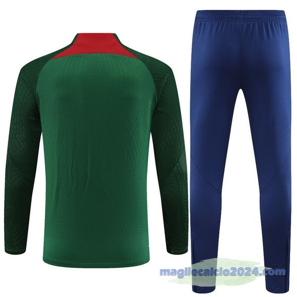 Set Completo Sudadera Giocatori Entrenamiento Portogallo 2023 Verde Blu Navy Poco Prezzo
