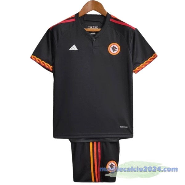 Terza Conjunto De Bambino As Roma 2023 2024 I Nero Poco Prezzo