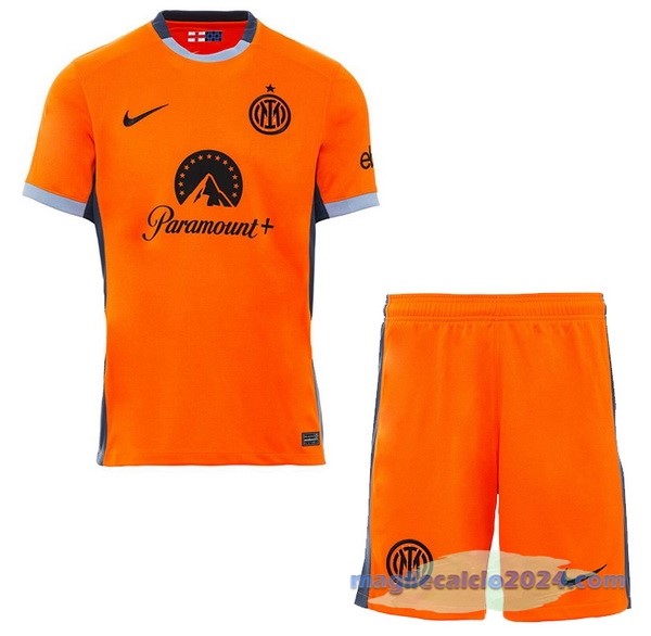 Terza Conjunto De Bambino Inter Milán 2023 2024 Arancione Poco Prezzo