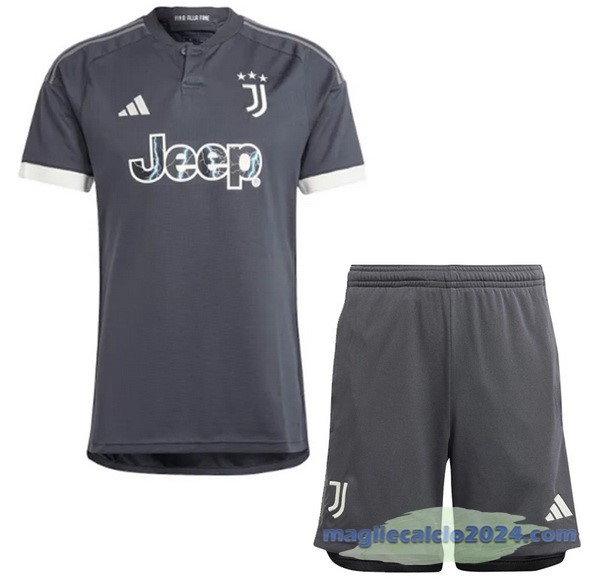 Terza Conjunto De Bambino Juventus 2023 2024 Bianco Nero Poco Prezzo