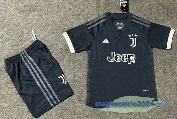 Terza Conjunto De Bambino Juventus 2023 2024 Bianco Nero Poco Prezzo