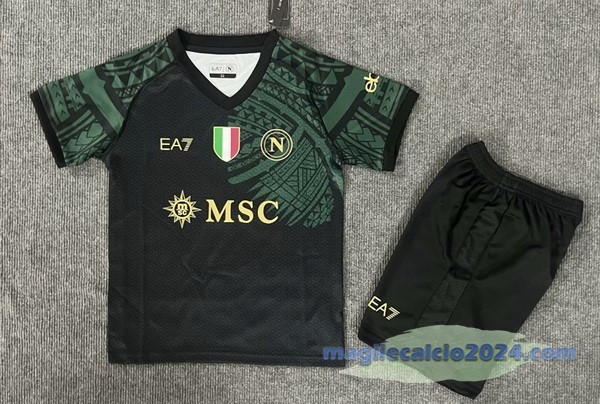 Terza Conjunto De Bambino Napoli 2023 2024 Nero Poco Prezzo
