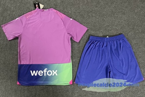 Terza Conjunto De Uomo AC Milan 2023 2024 Rosa Blu Poco Prezzo