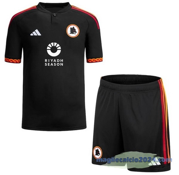 Terza Conjunto De Uomo As Roma 2023 2024 Nero Poco Prezzo