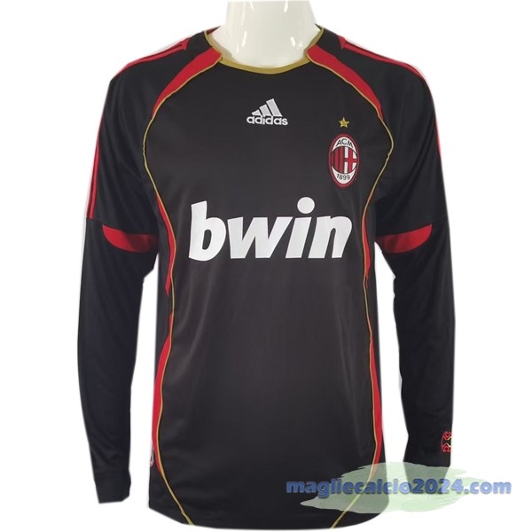 Terza Maglia Manica lunga AC Milan Retro 2006 2007 Nero Poco Prezzo