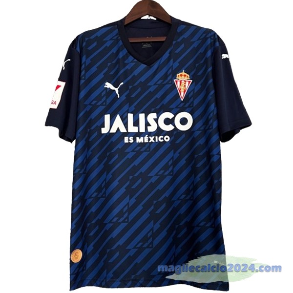 Terza Maglia Real Sporting de Gijón 2023 2024 Blu Poco Prezzo