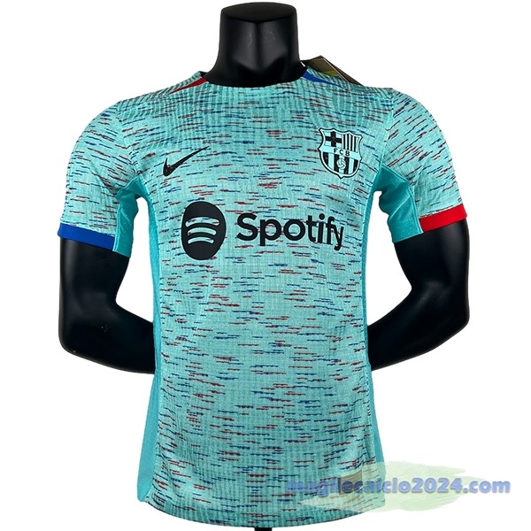 Thailandia Giocatori Terza Maglia Barcelona 2023 2024 Blu Verde Poco Prezzo