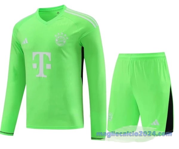 Thailandia Manica lunga Portiere Conjunto De Uomo Bayern Múnich 2023 2024 Verde Poco Prezzo