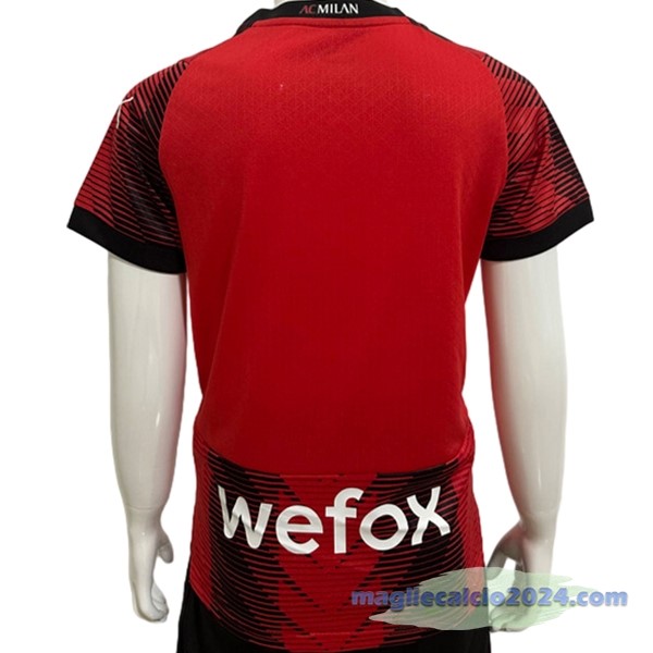 Thailandia Prima Giocatori Maglia Bambino AC Milan 2023 2024 Rosso Poco Prezzo
