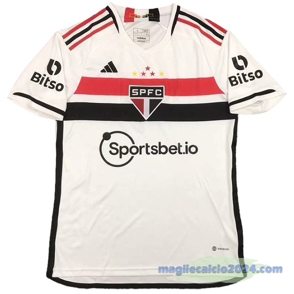 Thailandia Prima Maglia São Paulo 2023 2024 Bianco Rosso Poco Prezzo