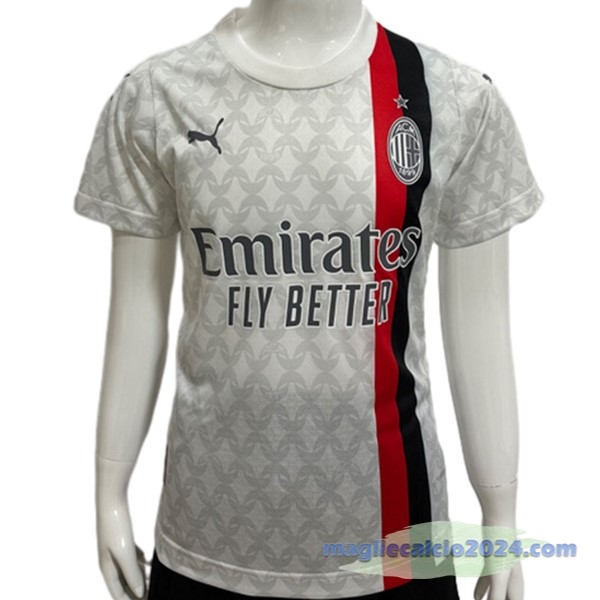 Thailandia Seconda Giocatori Maglia Bambino AC Milan 2023 2024 Bianco Poco Prezzo