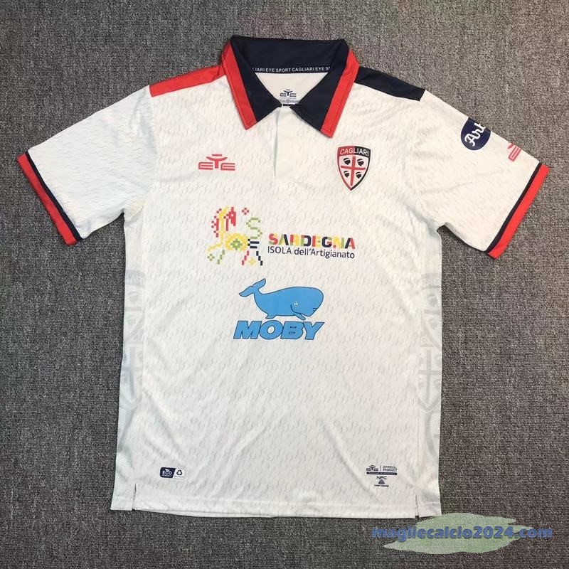Thailandia Seconda Maglia Cagliari Calcio 2023 2024 Bianco Poco Prezzo