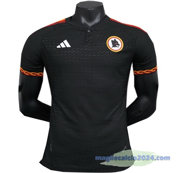 Thailandia Terza Giocatori Maglia As Roma 2023 2024 Nero Poco Prezzo