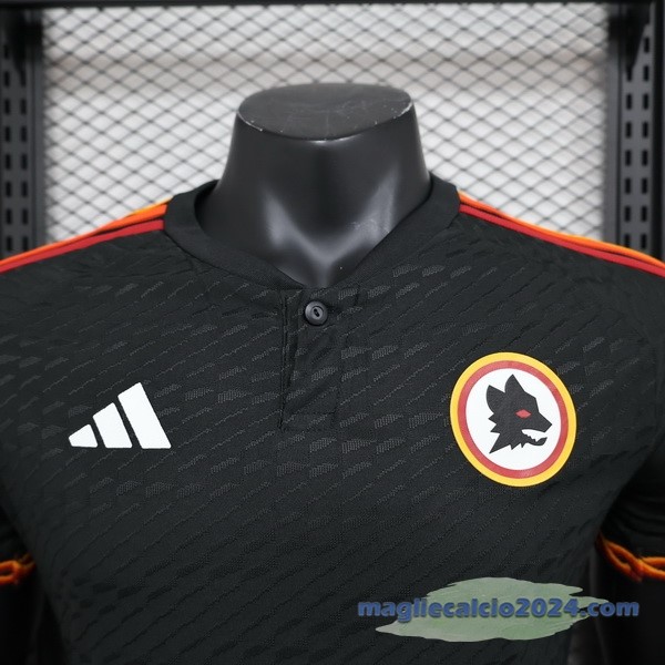 Thailandia Terza Giocatori Maglia As Roma 2023 2024 Nero Poco Prezzo
