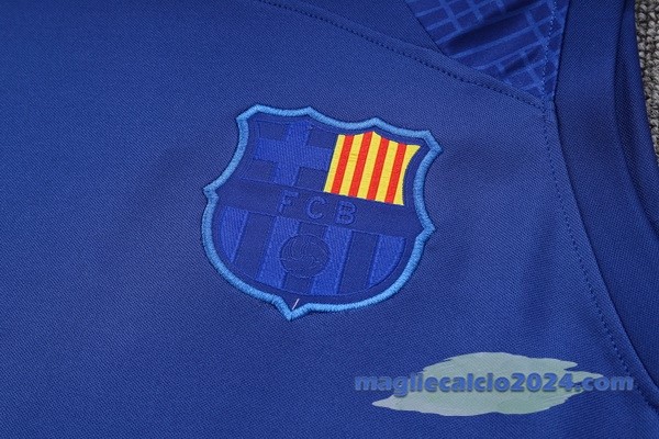Entrenamiento Senza Maniche Barcelona 2023 2024 Blu Poco Prezzo