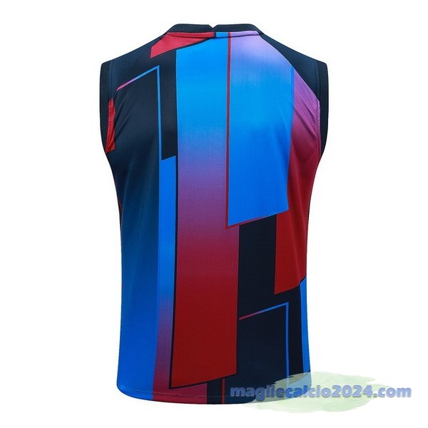 Entrenamiento Senza Maniche Barcelona 2023 2024 Blu Rosso Poco Prezzo
