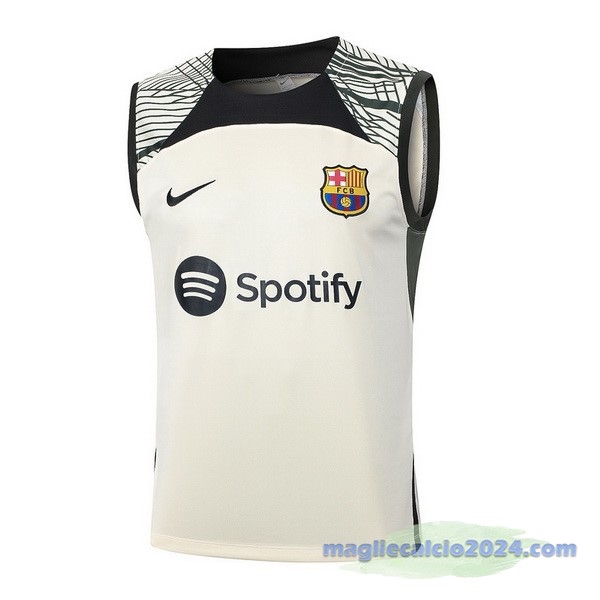 Entrenamiento Senza Maniche Barcelona 2023 2024 Giallo Verde Poco Prezzo