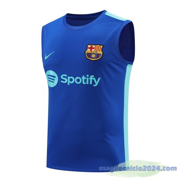 Entrenamiento Senza Maniche Barcelona 2023 2024 I Blu Poco Prezzo