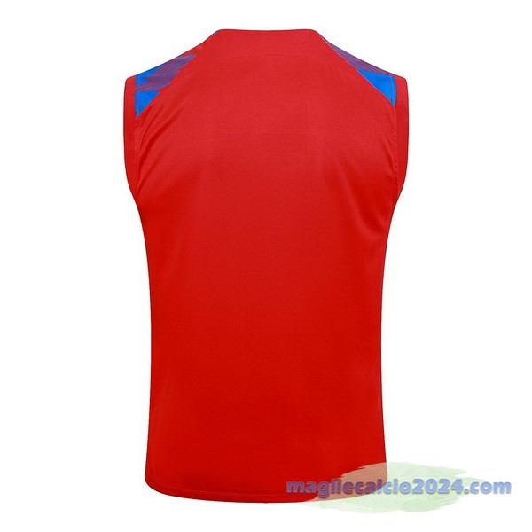 Entrenamiento Senza Maniche Barcelona 2023 2024 Rosso Blu Poco Prezzo