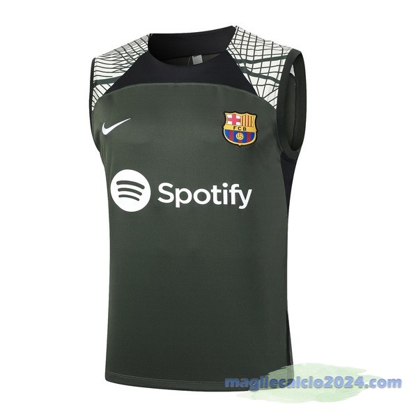 Entrenamiento Senza Maniche Barcelona 2023 2024 Verde Poco Prezzo