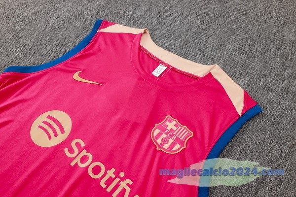 Entrenamiento Senza Maniche Barcelona 2024 2025 Rosa Poco Prezzo