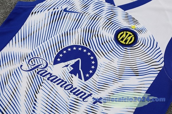 Entrenamiento Senza Maniche Inter Milán 2023 2024 Bianco Blu Poco Prezzo