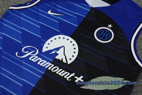 Entrenamiento Senza Maniche Inter Milán 2023 2024 Blu Nero Poco Prezzo
