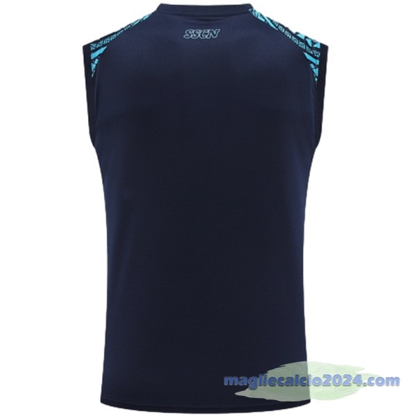 Entrenamiento Senza Maniche Napoli 2024 2025 Blu Poco Prezzo