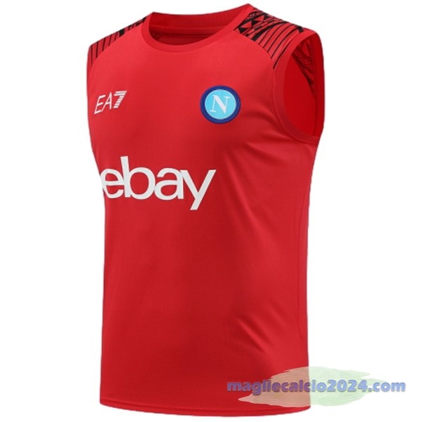 Entrenamiento Senza Maniche Napoli 2024 2025 Rosso Poco Prezzo