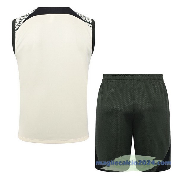 Entrenamiento Senza Maniche Set Completo Barcelona 2023 2024 Giallo Verde Poco Prezzo