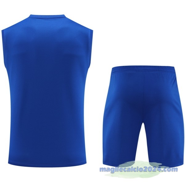 Entrenamiento Senza Maniche Set Completo Barcelona 2023 2024 I Blu Poco Prezzo