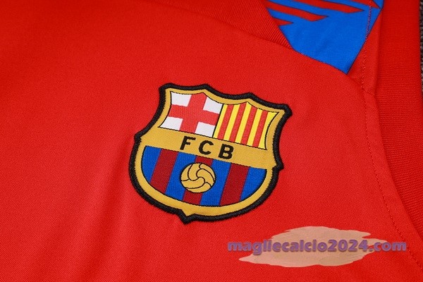 Entrenamiento Senza Maniche Set Completo Barcelona 2023 2024 Rosso Blu Poco Prezzo