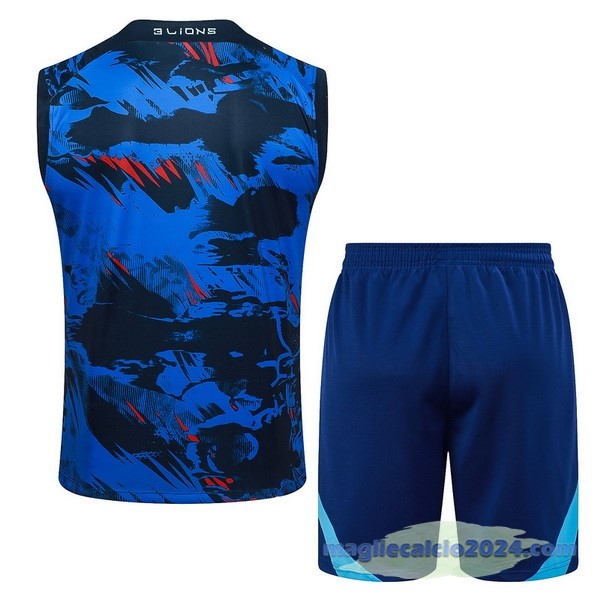 Entrenamiento Senza Maniche Set Completo Inghilterra 2024 Blu Poco Prezzo