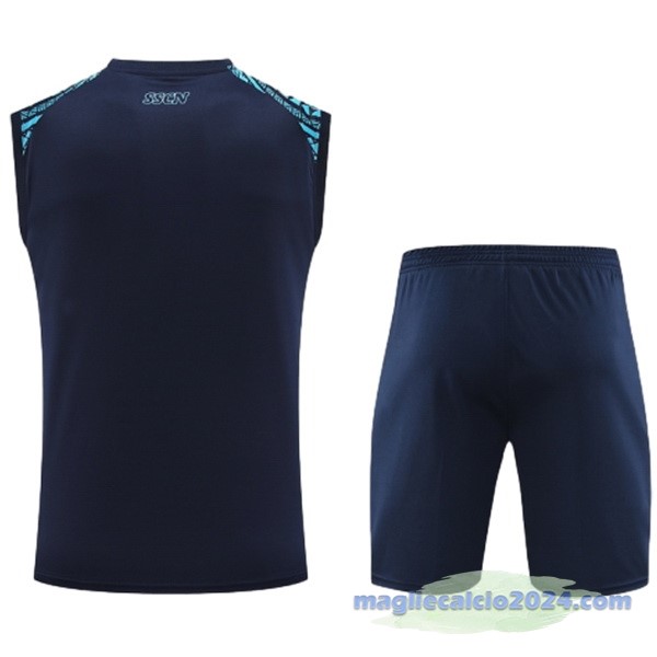 Entrenamiento Senza Maniche Set Completo Napoli 2024 2025 Blu Poco Prezzo