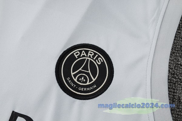 Entrenamiento Senza Maniche Set Completo Paris Saint Germain 2023 2024 Grigio Luce Poco Prezzo