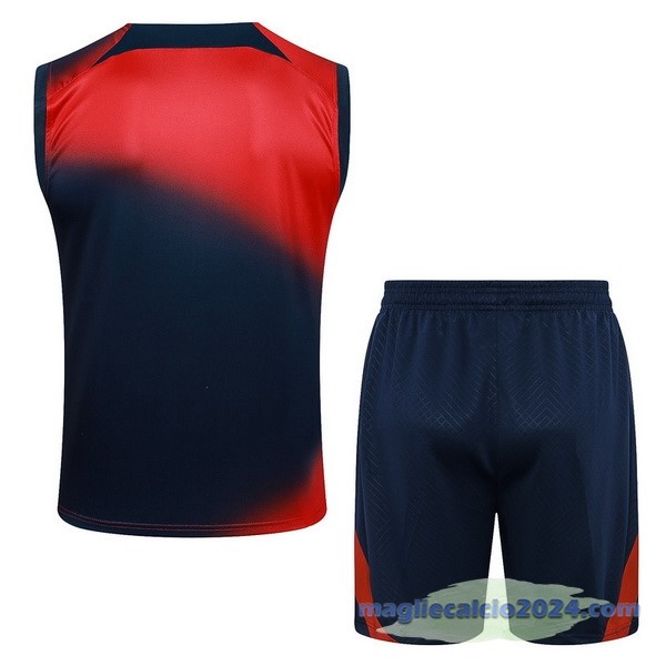 Entrenamiento Senza Maniche Set Completo Paris Saint Germain 2023 2024 Rosso Blu Poco Prezzo