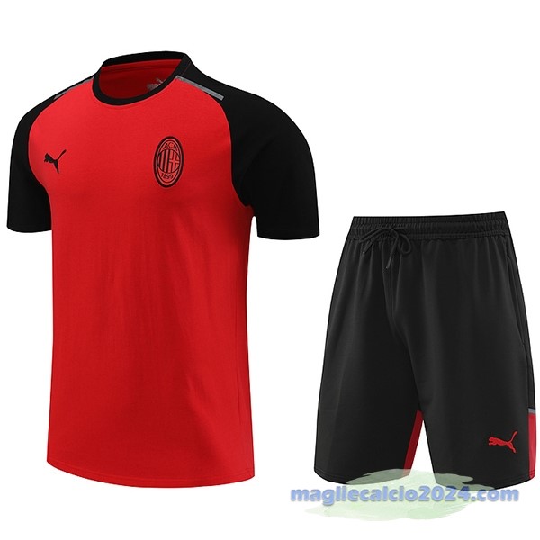 Entrenamiento Set Completo AC Milan 2024 2025 Rosso Nero Poco Prezzo