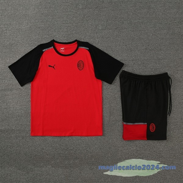 Entrenamiento Set Completo AC Milan 2024 2025 Rosso Nero Poco Prezzo