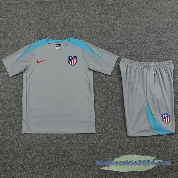 Entrenamiento Set Completo Atlético Madrid 2024 2025l Grigio Blu Poco Prezzo