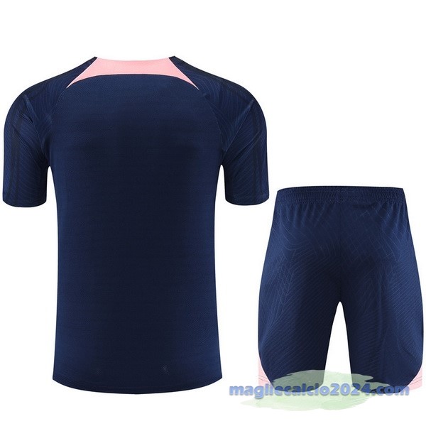 Entrenamiento Set Completo Bambino Atlético Madrid 2023 2024 Blu Navy Rosa Poco Prezzo