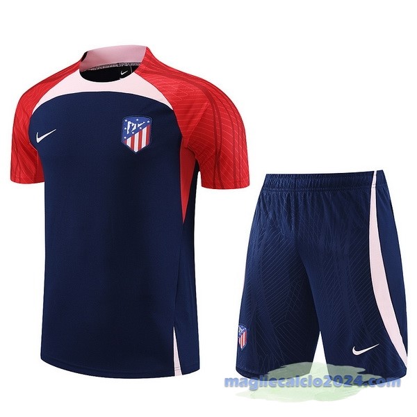 Entrenamiento Set Completo Bambino Atlético Madrid 2023 2024 Blu Rosso Poco Prezzo